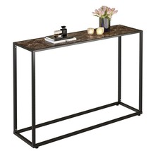 Recaceik Console Table For Entry, Modern Faux Marble Entryway Table,, Black - £57.64 GBP