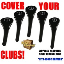 1 3 5 7 X Oversized Oversize Golf Club Drivers Black Head Covers Headcover Set - £24.54 GBP