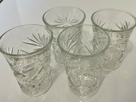 Anchor Hocking EAPC Oatmeal Prescut Water Tumblers Lot of four 8 Ounces - £15.48 GBP