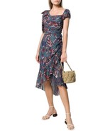 Ulla Johnson Uma Dress Size 2 Azul Floral Off Shoulder Hi Low Asymmetrical Wrap - $222.75