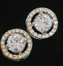 Crystal Earrings Ringed in Crystals Post Back NEW - £19.97 GBP