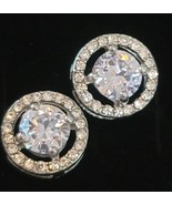 Crystal Earrings Ringed in Crystals Post Back NEW - $34.17 CAD