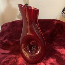 Watra Alicjaglass Hand Made Poland Stunning Ruby Red Glass Vase Unusally... - £50.60 GBP