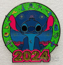 Disney Lilo &amp; Stitch Year 2024 Logo Stitch Glitter Accent pin - £12.61 GBP