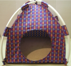 Purple Squares Pup Tent Pet Bed for Cats/Dogs or Any Small Pet ~ Made in... - £27.91 GBP