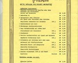 Picnic Restaurant Menu Frankfort Germany 1980 - $17.82