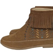 MBT-1907 Montana West Womens Suede Fringe Trim Collar Western Booties Si... - £23.74 GBP