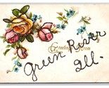 Generic Floral Greetings Roses Green River Illinois IL DB Postcard w Mic... - £5.39 GBP