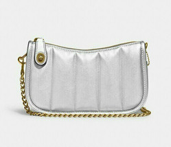 Coach swinger 20 Metallic Leather Clutch w/ quilting Chain Bag ~NWT~ C6746 - £217.58 GBP