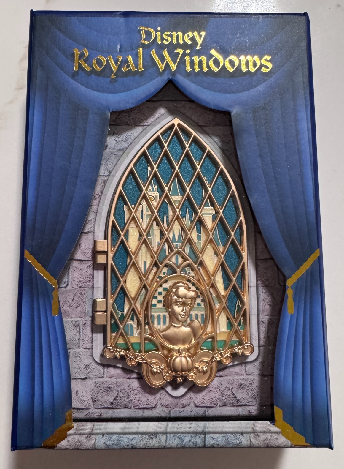 New Disney 2017 D23 Disney Royal Windows Cinderella Hinged Jumbo Pin LE 300 - $97.01