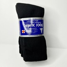3 Pairs Mens Diabetic Health Circulatory Crew Cotton Socks Size  9 - 11 Black - £9.33 GBP