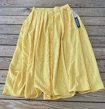 ModCloth NWT Women’s Button Front Pleated Skirt Size 2 Yellow J10 - £26.33 GBP