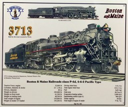 Boston &amp; Maine Railroad Sign Railroad Train Art / 3713 Aluminum 10” x12” - £22.41 GBP