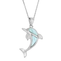 Sterling Silver Larimar Dolphin Pendant - £100.09 GBP
