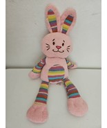 2014 Animal Adventure Pink Bunny Rabbit Striped Knit Plush Stuffed Targe... - £20.08 GBP