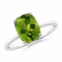 ANGARA 9x7mm Natural Peridot Solitaire Ring in Sterling Silver for Women, Girls - £241.48 GBP+