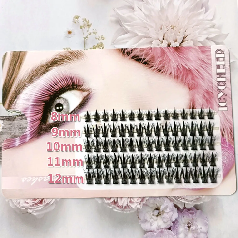 With Bottom Lashes Makeup Individual Wheat Eyelashes Cluster 3D False Ey... - $29.43