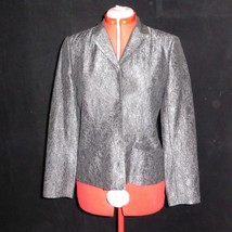 Vintage Nicole Miller Collection Black Blazer Jacket Metallic Made in USA Size 4 - £15.61 GBP
