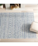 8 ft. x 10 ft. Blue Grey Chevron Coastal Boho Style Indoor Outdoor Area Rug - $331.99