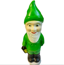 Vintage 18&quot; Tall Union Blow Mold Gnome Leprechaun Holding Lantern Lamp - £140.21 GBP