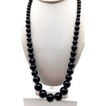Chic Vintage Black Necklace, Basic Retro Graduated Strand with Plastic B... - $28.06