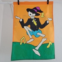 Skeleton Flag Reversible Halloween Fall Embroidered Applique Lg Double S... - $8.95