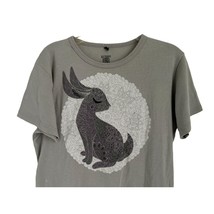 Cotton Tee T-Shirt Bunny Gray  Large Design Size Small - $9.89