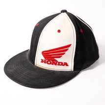 Honda Motor Car Wing Baseball Hat Flex Fit Visor Cap Small/Medium Black Red - £20.23 GBP