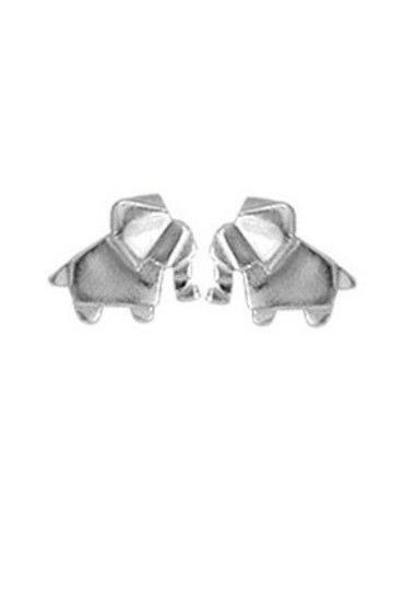 925 Sterling Silver Origami Elephant Stud Earrings for Women - $37.12