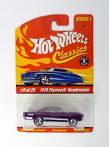 Hot Wheels 1970 Plymouth Roadrunner Classics Series 1 #9/25 Purple Die-Cast 2005 - £8.98 GBP