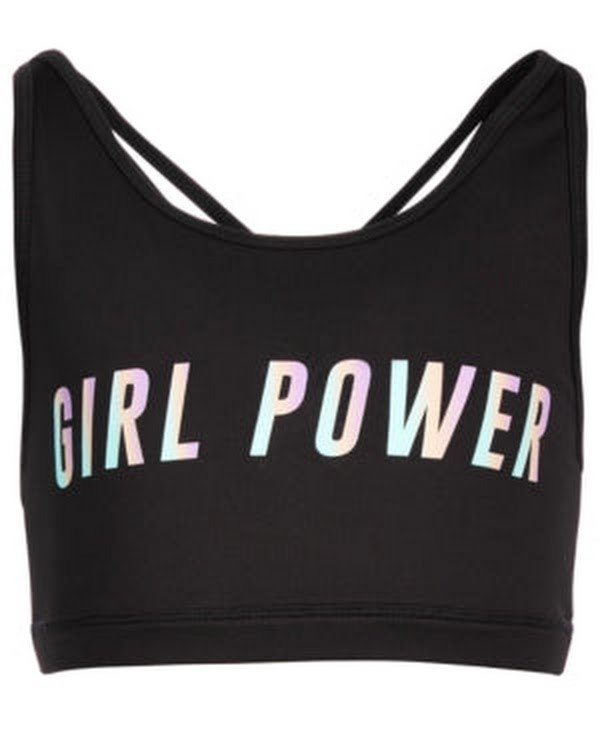Ideology Big Girls Power-Print Sports Bra, Size L/14 - $14.06