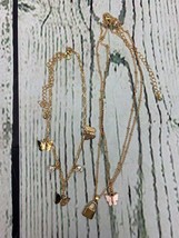Gold Layered Lock Necklace Butterfly Chain Necklace Layered Choker - £9.68 GBP