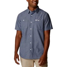 Columbia Short Sleeve Casual Button Down Shirt Chest Pockets Blue Men’s ... - £14.23 GBP