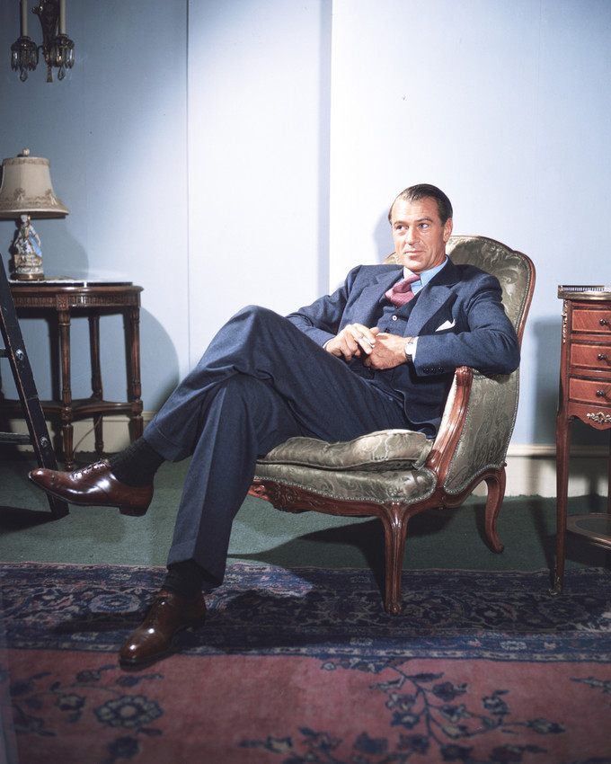 Gary Cooper handsome Hollywood portrait in elegant chair 16x20 Canvas Giclee - $69.99