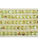 25  6 mm Czech Glass Firepolished Beads: Jonquil AB - $2.31