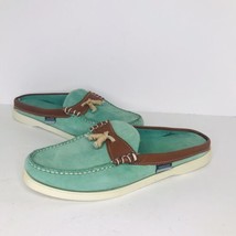 Sebago Docksides Aqua Green Leather Slip On Boat Shoes Women’s 10 W - £28.38 GBP