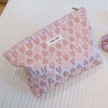 Cute Heart Cosmetic Bag For Woman Makeup Zipper Travel Make Up Brushes Lipstick  - £49.53 GBP