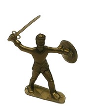 Medieval Knight vtg plastic toy figure England 1960s Britain marx Bronze... - £10.27 GBP