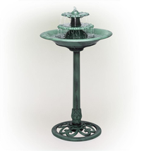 Pedestal Bird Bath 3 Tier Outdoor Fountain Garden Decor Planter Water Bi... - $62.93