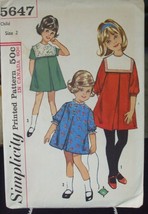 Simplicity 5647 Dress with Detachable Collar Pattern - Size 2 Chest 21 W... - $8.49