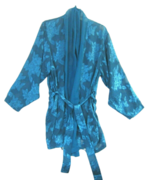 Victoria's Secret Negligee robe jacket see through vintage teal brocade sexy  M - $44.54