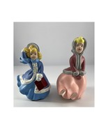 Vintage Atlantic Mold Ceramic Hand Painted Christmas Carolers Set of 2 H... - $38.55 CAD