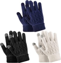 Kids Gloves Winter Warm With Touchscreen Fingers 3 Pairs,Toddler Gloves Size M - £12.13 GBP