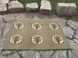 Soft velvet couch cover, smooth brown and beige sofa cover, retro bed decor - $70.00