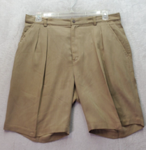 Tommy Bahama Shorts Men&#39;s Size 36 Khaki Pleated 100% Silk Slash Pockets ... - $23.05