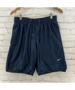 Nike Basketball Shorts Mens Sz M Dark Blue Athletic Drawstring - £11.84 GBP