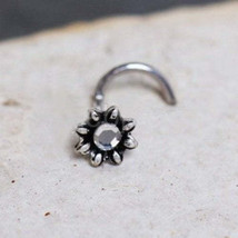 Jeweled Flower Nose Screw Ring - $19.45