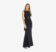 Adrianna Papell Midnight Sleeveless Gown with Plunging Back &amp; Cascading ... - £142.37 GBP