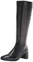 Ecco Women 8-8.5/39 Shape 35 Square Toe Tall Boots Black Leather Block $280 - £82.89 GBP