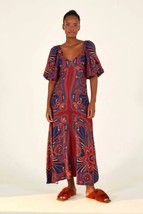 Farm Rio Macaw Arabesque Maxi Dress Colorful Boho Size Large - $149.97